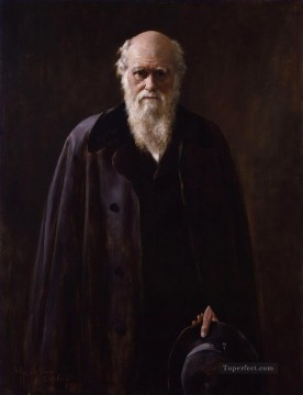 John Collier Painting - Charles Robert Darwin 1883 John Collier orientalista prerrafaelita